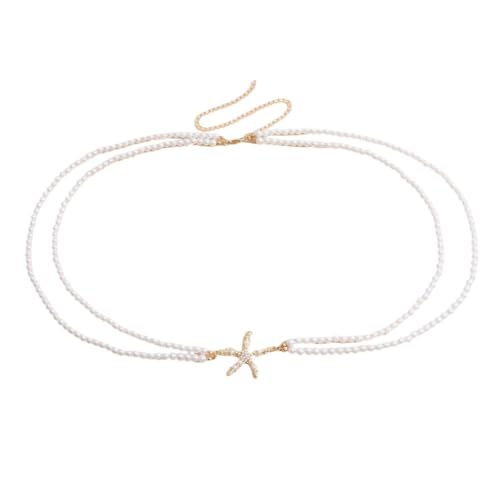 Bauchkette Gold 1PC Bauchkette for Frauen Imitation Perle Perlen Taille Kette Seestern Zubehör Körperschmuck Bauchkette Gold 1PC Bauchkette for Frauen Imitation Perle Perlen Taille Kette Seestern Zubehör Körperschmuck von YYLUOYANG