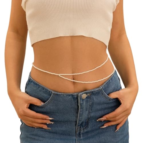 Bauchkette Gold 1PC gewebte Bauchkette Frauen einfache Körperkette Strand Perlenkette Schmuck(AA-0057) von YYLUOYANG