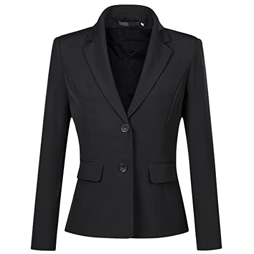 YYNUDA Blazer Damen Sommer Anzugjacke Business Slim Fit Top Elegant Damenjacke für Business Office Schwarz XXL von YYNUDA