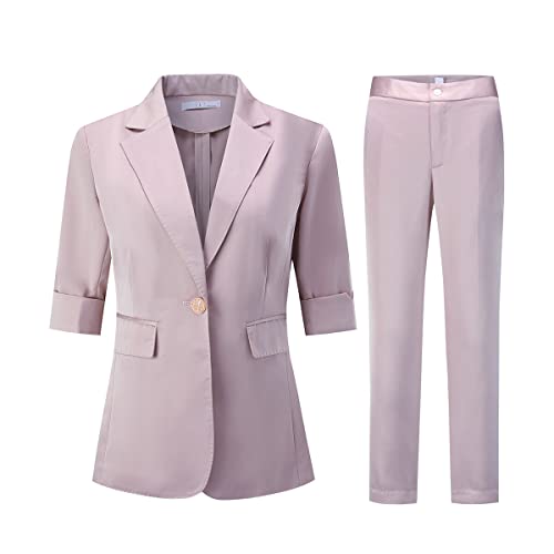 YYNUDA Hosenanzug Damen 2 Teilig Slim Fit Anzug Set Elegant Sportlich Blazer mit Hose Business von YYNUDA