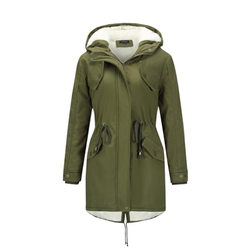 YYNUDA Wintermantel Damen Warm Gefüttert Winter Parka Mittellang Winterjacke Winterparka mit Fellkapuze Dicke Coat Große Größen #337 Grün XXL YYNUDA Wintermantel Damen Warm Gefüttert Winter Parka Mittellang Winterjacke Winterparka mit Fellkapuze Dicke Coat Große Größen #337 Grün XXL von YYNUDA