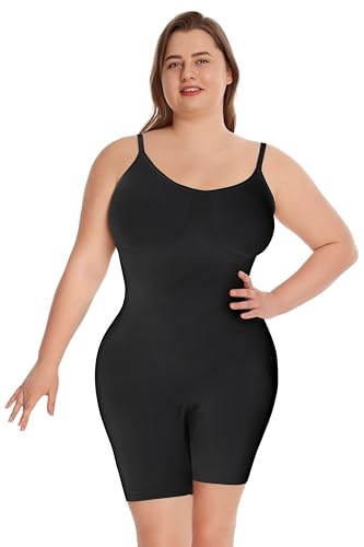 YYPBI Shapewear Damen Body Shaper Bauchweg Figurformender Nahtlos Voll Shaping Shorts Bodysuit Taillenformer Unterwäsche Schwarz XXL von YYPBI