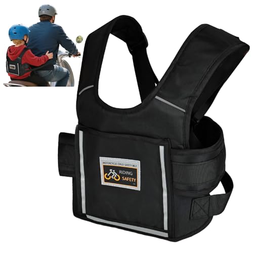 YYTECH Kinder Motorrad Sicherheitsgurt Motorrad Kinder Gürtel Einstellbarer Moto Sicherheitsgürtel Moto Kindergurt Gürtel Mit Reflektierenden Streifen für Von 3-12 Jahren von YYTECH