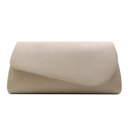 YYW Damen Clutch Geldbörse Abend Umschlag Taschen Elegante Samt Schulter Crossbody Handtasche für Party Hochzeit Abschlussball, Cremeweiß, Einheitsgröße von YYW