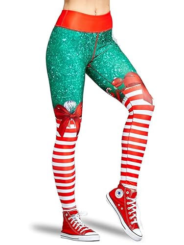 YYaaTING Damen Leggings Weihnachten Weihnachtsstrumpfhose Weihnachten Hose Christmas Kostüm Weihnachten Geschenke für Frauen Mädchen Weihnachten Neujahr von YYaaTING