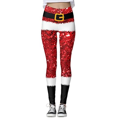 YYaaTING Damen Leggings Weihnachten Weihnachtsstrumpfhose Weihnachten Hose Christmas Kostüm Weihnachten Geschenke für Frauen Mädchen Weihnachten Neujahr von YYaaTING