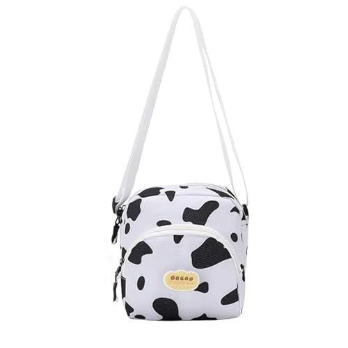YYlingx Kuh Print Umhängetasche, niedliche Umhängetasche, kleine Tasche Handtasche für Frauen Mädchen (weiß), weiß von YYlingx