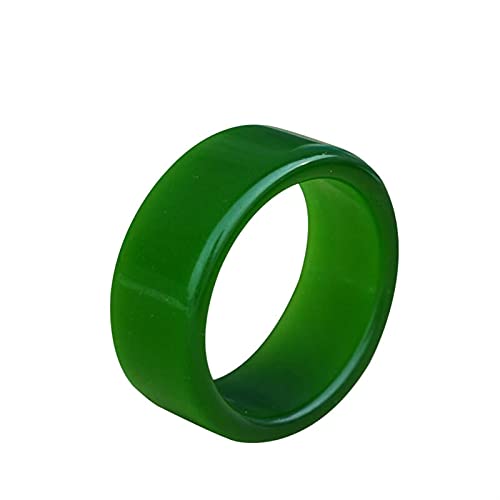 YZDKJ Frauen Nephrite Ring Grüne Jade Ringe Natürliche Jasper Ringe Geschenk Für Männer Feine Jade Schmuck (Ring Size : 12) von YZDKJ