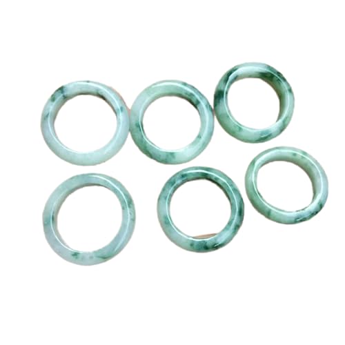 YZDKJ Natürliche Myanmar Emerald Green Jade Rings Handgeschnitzte Jadeite Echt Stein Jade Ring Jade Schmuck Für Männer Frauen (Ring Size : 9) von YZDKJ