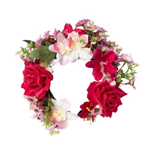 Blumenkranz Frauen Mädchen Rose Blumen Kopf Hoop Braut Künstliche Hochzeitsgirlande Zubehör Frisuren für frauen und mädchen(Color4) von YZDKR