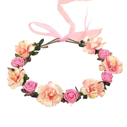 Kopfbedeckung Brautfeenkranz Simulierter Kranz Blumenkopfbedeckung Kranz Fotografie Haarschmuck Frisuren für frauen und mädchen(Color5) von YZDKR