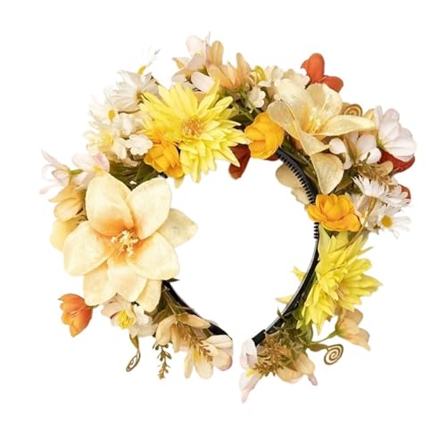 YZDKR Blumenkranz Frauen Mädchen Rose Blumen Kopf Hoop Braut Künstliche Hochzeitsgirlande Zubehör Frisuren für Frauen und mädchen(Color2) von YZDKR