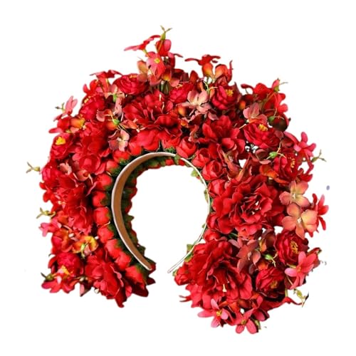 YZDKR Frauen Mädchen Haarschmuck Stirnband Festival Große Blume Krone Kranz Dekoration for Die Haare Hochzeit Party Braut Kopfbedeckung ﻿ Frisuren für Frauen und mädchen(Color10) von YZDKR