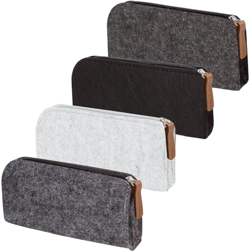 YZDZSW Filz Mäppchen, 4 Stück Multifunktions Briefpapier Beutel, Federmäppchen Filz Federmäppchen Multifunktions Briefpapier Beutel für Stifte Bleistifte Büro Schulbedarf von YZDZSW