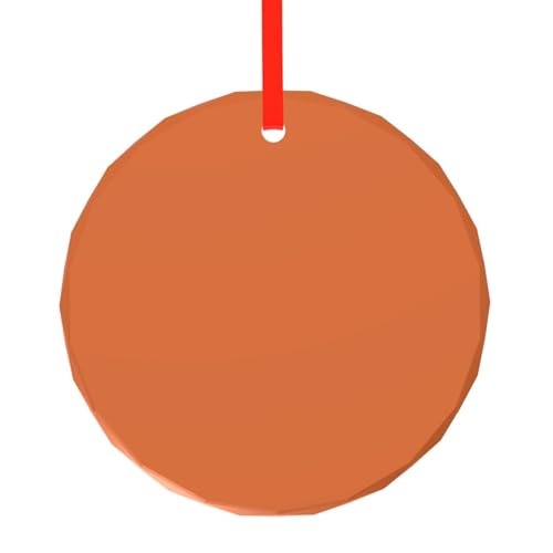 YZHYWJFF Feuerziegel rot bedruckter runder Glasanhänger Weihnachtsbaumschmuck von YZHYWJFF