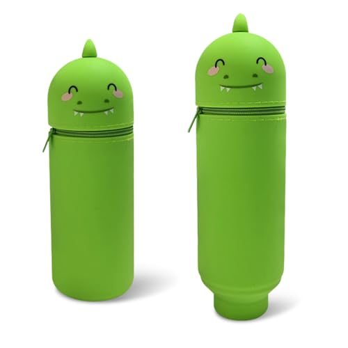 YZROHYI 2 In 1 Weiche Silikontasche Federmäppchen Stand Up,Federschachtel,Faulenzermäppchen,Schule Stifte Mäppchen,Tier Stifthalter,Cartoon Federmäppchen Teenager,Pencil Case Kids,Schlamppermäppchen von YZROHYI