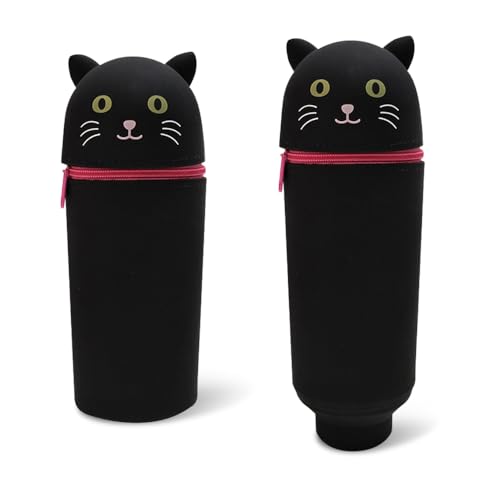 YZROHYI 2 In 1 Weiche Silikontasche Federmäppchen Stand Up,Federschachtel,Faulenzermäppchen,Schule Stifte Mäppchen,Tier Stifthalter,Cartoon Federmäppchen Teenager,Pencil Case Kids,Schlamppermäppchen von YZROHYI