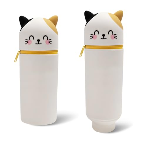 YZROHYI 2 In 1 Weiche Silikontasche Federmäppchen Stand Up,Federschachtel,Faulenzermäppchen,Schule Stifte Mäppchen,Tier Stifthalter,Cartoon Federmäppchen Teenager,Pencil Case Kids,Schlamppermäppchen von YZROHYI