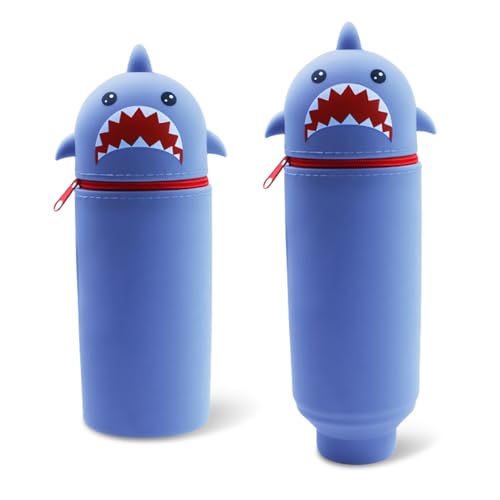 YZROHYI 2 In 1 Weiche Silikontasche Federmäppchen Stand Up,Federschachtel,Faulenzermäppchen,Schule Stifte Mäppchen,Tier Stifthalter,Cartoon Federmäppchen Teenager,Pencil Case Kids,Schlamppermäppchen von YZROHYI