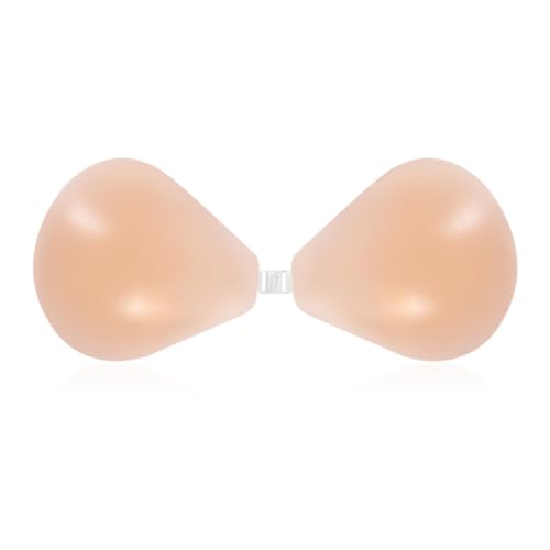 YZROHYI Klebe BH Push up Trägerloser BH Rückenfrei,Silikon Bra Selbstklebend Invisible,Strapless Bra Sticky Adhesive Cups,Unsichtbarer Damen,Wiederverwendbare für Brautkleid von YZROHYI