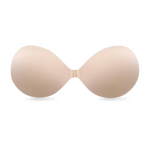 YZROHYI Klebe BH Silikon Push Up BH Selbstklebend,Klebe Wiederverwendbar,Sticky Bra Strapless,Adhesive Bra Invisible,Lift Up Trägerlos Rückenfrei,Klebender Ohne Träger,Unsichtbarer Damen-B von YZROHYI