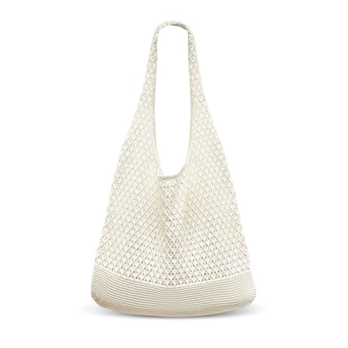 YZROHYI Strandtasche Boho GehäKelt,Sommertaschen Damen Umhängetasche,Beach Bag Aesthetic,Summer Bags For Women,Strandbeutel Groß,Häkeltasche,Handtasche,Stricktasche,Mesh Strand Tote Bag für Reisen von YZROHYI