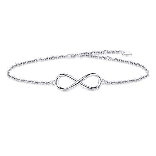 YZSFMZGE Infinity Fußkettchen für Damen 925 Sterling Silber Verstellbares Unendlichkeit Fusskettchen Für Frauen (Großes Armband) von YZSFMZGE