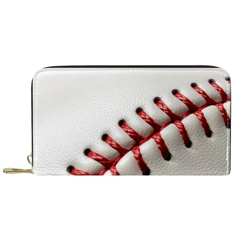 YZUOUZY Minimalistische Geldbörse für Herren, Geldbörse, Damen, Ledergeldbörse, Baseball-Linien-Textur, Kartenetui, Mehrfarbig, 7.5x4.5x1 in, Komfortabel von YZUOUZY