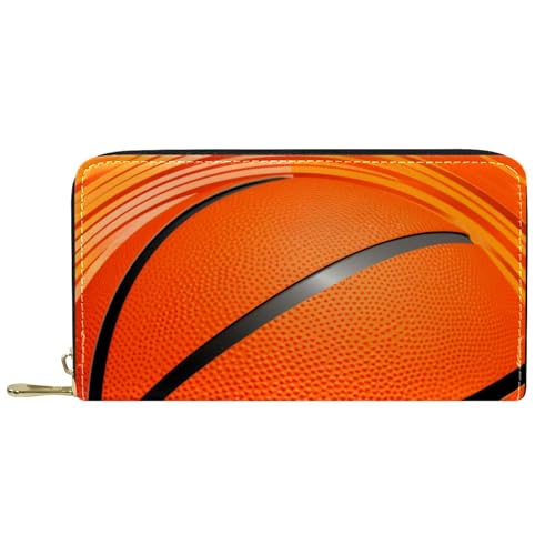 YZUOUZY Minimalistische Geldbörse für Herren, Geldbörse, Damen, Ledergeldbörse, Basketball-Muster, Kartenetui, Mehrfarbig, 7.5x4.5x1 in, Komfortabel von YZUOUZY