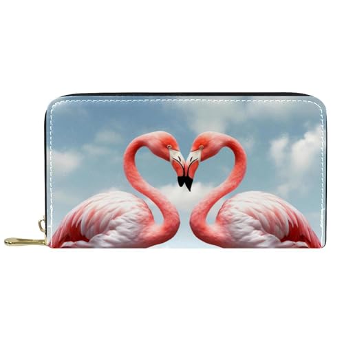 YZUOUZY Minimalistische Geldbörse für Herren, Geldbörse, Damen, Ledergeldbörse, Flamingo-Herz, Wolkenfluss, Kartenetui, Mehrfarbig, 7.5x4.5x1 in, Komfortabel von YZUOUZY