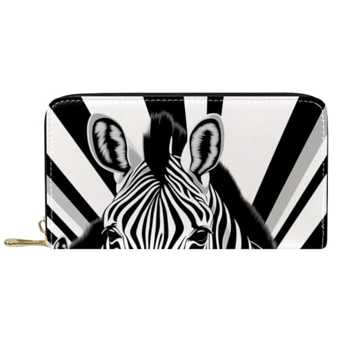 YZUOUZY Minimalistische Geldbörse für Herren, Geldbörse, Damen, Ledergeldbörse, Tier-Zebra-Muster, Kartenetui, Mehrfarbig, 7.5x4.5x1 in, Komfortabel von YZUOUZY