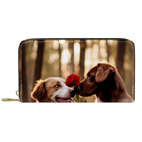 YZUOUZY Minimalistische Geldbörse für Herren, Geldbörse, Damen, Ledergeldbörse, Tiere, Hund, Blumen, Natur, Haustier, Kartenetui, Mehrfarbig, 7.5x4.5x1 in, Komfortabel von YZUOUZY