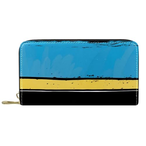 YZUOUZY Minimalistische Geldbörse für Herren, Geldbörse, Damen, Ledergeldbörse, schwarze und blaue Flagge, Kartenetui, Mehrfarbig, 7.5x4.5x1 in, Komfortabel von YZUOUZY