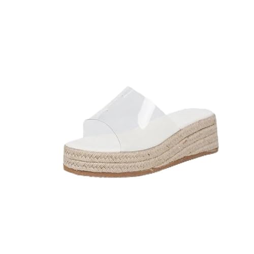 YZWHKJ Damensandalen,Sandalen Damen Damen Sandalen Sommermode PVC Keile Plattform Hausschuhe Freizeitschuhe(40) von YZWHKJ