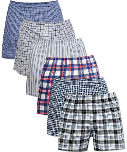 YANZHAO Boxershorts Herren 6er Pack Unterwäsche Unterhosen Männer Men Gewebte Boxershorts(6 Pack - Assorted-2/M) von YANZHAO