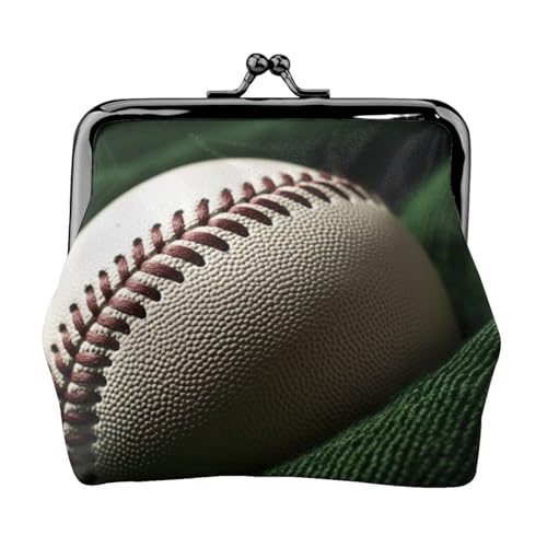 Baseball Lace Close Up 1 Druck Münzbörse Kleine Kleingeld Geldbörse Kartenhalter Münztasche Kleine Geldbörse für Damen und Herren, Schwarz, Einheitsgröße, Vintage, Schwarz , Einheitsgröße von YaWea