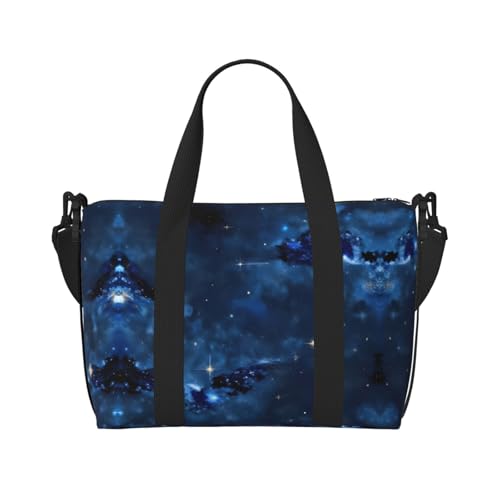 Sporttasche für Damen, Wochenendtasche, Übernachtungstasche, Schultertasche für Damen und Herren, Blau, Schwarz, Einheitsgröße von YaWea