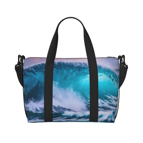 Sporttasche für Damen, Wochenendtasche, Übernachtungstasche, Umhängetasche für Damen und Herren, Blau, Schwarz, Einheitsgröße Sporttasche für Damen, Wochenendtasche, Übernachtungstasche, Umhängetasche für Damen und Herren, Blau, Schwarz, Einheitsgröße von YaWea