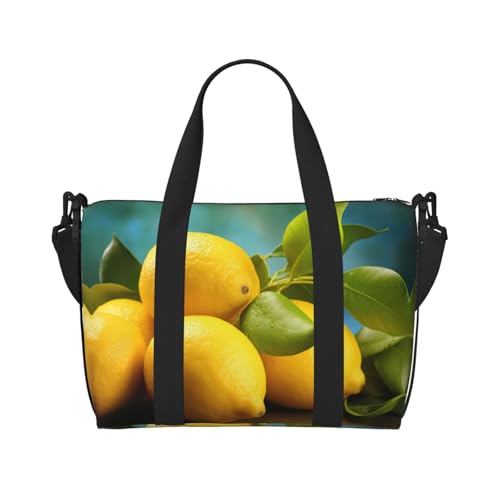 Sporttasche für Damen, Wochenendtasche, Übernachtungstasche, persönliche Gegenstände, Schultertasche für Damen und Herren, Gelb, Schwarz, Einheitsgröße von YaWea