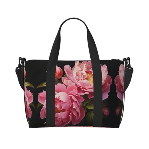 Turnbeutel für Damen, Wochenendtasche, Übernachtungstasche, persönliche Gegenstände, Schultertasche für Damen und Herren, Schwarz, Einheitsgröße von YaWea