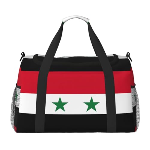 Umhängetasche mit Flagge der Arabischen Republik Syrien, bedruckt, für Damen und Herren, Schultertasche, Handgepäcktasche für Reisen, Schwarz, Einheitsgröße Umhängetasche mit Flagge der Arabischen Republik Syrien, bedruckt, für Damen und Herren, Schultertasche, Handgepäcktasche für Reisen, Schwarz, Einheitsgröße von YaWea