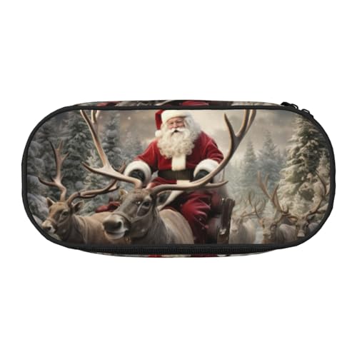 YaWea Federmäppchen mit Weihnachtsmann-Aufdruck, großes Fassungsvermögen, Organizer, Aufbewahrungstasche, großes Federmäppchen für College, Zuhause, Büro YaWea Federmäppchen mit Weihnachtsmann-Aufdruck, großes Fassungsvermögen, Organizer, Aufbewahrungstasche, großes Federmäppchen für College, Zuhause, Büro von YaWea