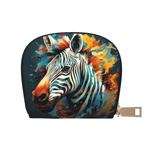YaWea Kleine Geldbörse mit abstraktem Tier-Zebramuster, Kreditkartenhalter, Kartenhalter, Kartenhalter, Weiss/opulenter Garten, Einheitsgröße von YaWea