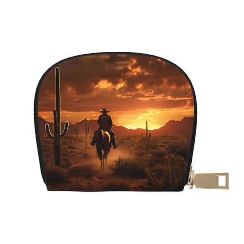 YaWea West Wüstenkaktus mit Cowboys reitenden Pferden 3 Druck Leder kleine Geldbörse Kreditkartenetui Kartenhalter Brieftasche Kartenhalter, Weiss/opulenter Garten, Einheitsgröße von YaWea