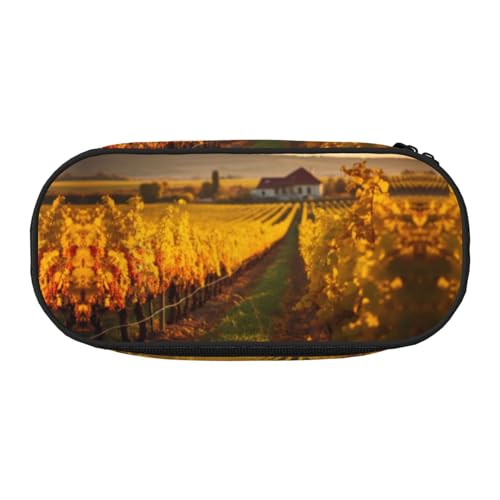 YaWea Wine and Winemaking Winery Grape Field1 print Large Capacity Pencil Case Organizer Storage Bag Big Pencil Pouch for College Home Office von YaWea