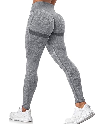 Yaavii Damen Sport Leggings Lange Blickdicht Yoga Leggings Figurformende Sporthose Yogahose Fitnesshose mit Hohe Taille Bauchkontrolle Dunkelgrau XL von Yaavii