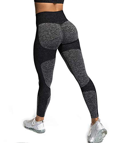 Yaavii Yogahose, lang, Sport-Leggings, hohe Taille, nahtlos, für Damen, Schwarz , 40-42 von Yaavii