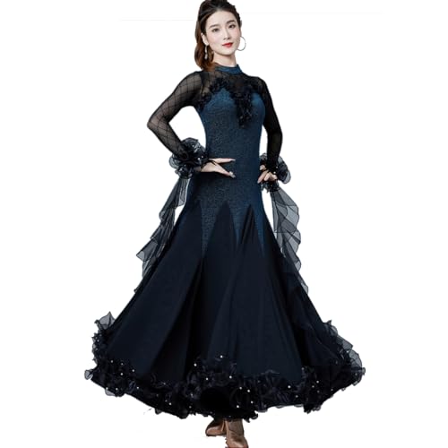 Yaaxinb National Standard Ballsaal Tanzen Leistungskostüm Walzer Ballsaal Tanzen Praxis Kostüm für Latin Cha Cha Rumba Samba Tango Tango Soziale Wettbewerb Kostüme Ballroom Kleider,XXL von Yaaxinb