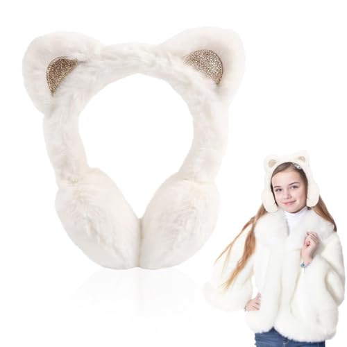 Yadiraom Winter Ohrenwärmer,Ohrenschützer für Mädchen, für Kinder Ohrenwärmer Winter aus Weichem Plüsch Mädchen Wärmendes Ohrenschützer mit Süße KatzeÖhrche, für den Außenbereich, warm, Winter von Yadiraom