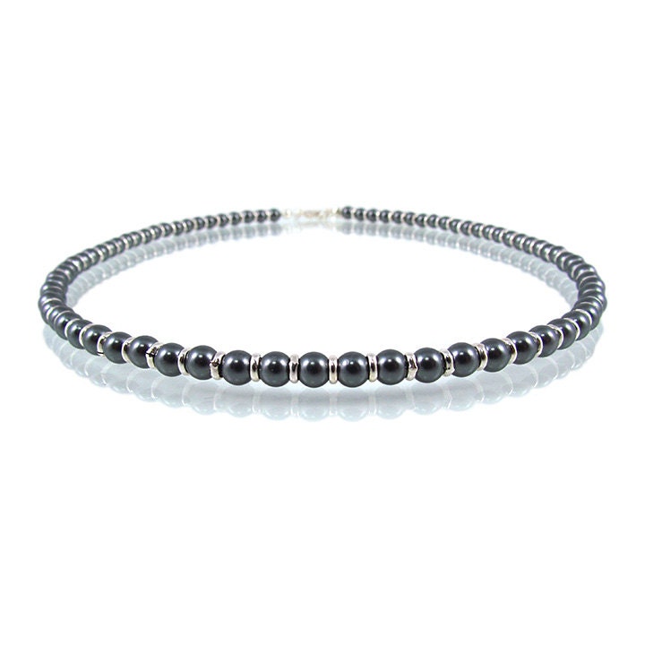 Perlenkette Chocker, Graue Süsswasserperlenkette, Barockperlenkette von YaelBelDesigns